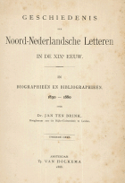 Geschiedenis der Noord-Nederlandsche letteren in de XIXe eeuw. Deel 2, Jan ten Brink