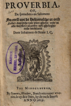 Proverbia, of, de spreucken van Salomon, Johan de Brune (de Oude)