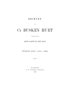 Brieven. Deel 2. 1876-1886, Cd. Busken Huet