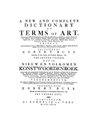 A new and complete dictionary of terms of art. Nieuw en volkomen konstwoordenboek. Deel 2, Egbert Buys