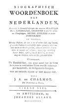 Biographisch woordenboek der Nederlanden. Deel 4, Jacques Alexandre de Chalmot