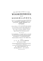 Biographisch woordenboek der Nederlanden. Deel 5, Jacques Alexandre de Chalmot