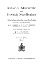 Bestuur en administratie der provincie Noordbrabant. Deel 2: A - J, Vincent Cleerdin, H.F.J. Smeets