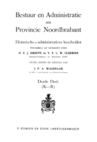 Bestuur en administratie der provincie Noordbrabant. Deel 3: K - R, Vincent Cleerdin, H.F.J. Smeets