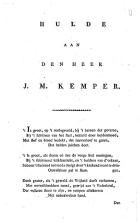 Hulde aan den heer J.M. Kemper, Willem de Clercq