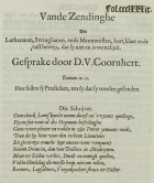 Vande zendinghe der Lutheranen, Swinglianen, ende Mennonisten, kort, klaer ende vast bewijs, dat sy niet en is wettelijck, D.V. Coornhert