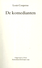 De komedianten, Louis Couperus