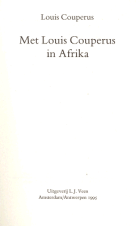 Met Louis Couperus in Afrika, Louis Couperus