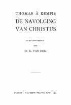 De navolging van Christus, Is. van Dijk, Johannes van der Kemp