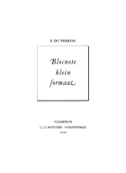 Blocnote klein formaat, E. du Perron