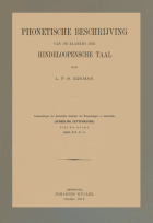 Phonetische beschrijving van de klanken der Hindeloopensche taal, L.P.H. Eijkman