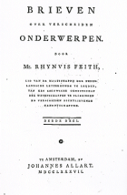 Brieven over verscheide onderwerpen. Deel 3, Rhijnvis Feith