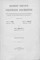 Verspreide geschriften. Registers, Robert Fruin