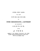 Over den gang van het onderzoek in Oude Geschiedenis en Letteren en deszelfs grenzen, Jacob Geel