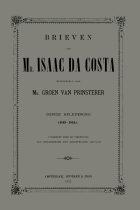 Brieven van mr. Isaac da Costa. Derde aflevering (1849-1854), Isaäc da Costa