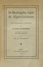 De maatregelen tegen de Afgescheidenen aan het staatsregt getoetst, G. Groen van Prinsterer