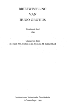 Briefwisseling van Hugo Grotius. Deel 14, Hugo de Groot
