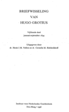 Briefwisseling van Hugo Grotius. Deel 15, Hugo de Groot