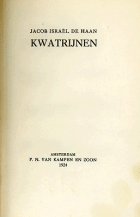 Kwatrijnen, Jacob Israël de Haan