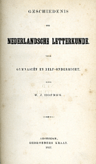 Geschiedenis der Nederlandsche letterkunde, W.J. Hofdijk