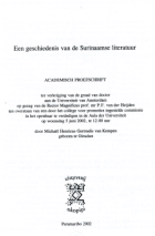 Een geschiedenis van de Surinaamse literatuur. Deel 3, Michiel van Kempen