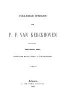 Volledige werken. Deel 13, Pieter Frans van Kerckhoven