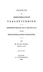 Proeve van Middelnederlandsche taalzuivering, Arie Cornelis Kruseman