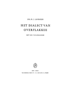 Het dialect van Overflakkee. Met een vocabularium, H.C. Landheer