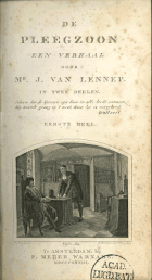 De pleegzoon (2 delen), Jacob van Lennep