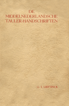 De Middelnederlandsche Tauler-handschriften, G.I. Lieftinck