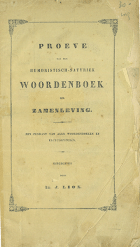 Proeven van een humoristisch-satyriek woordenboek der zamenleving, Izaak Jacob Lion