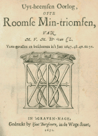 Uyt-heemsen oorlog ofte Roomse min-triomfen, Matthijs van der Merwede