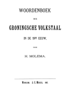 Woordenboek der Groningsche volkstaal, H. Molema