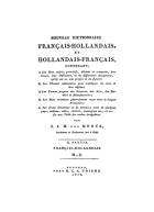 Nouveau dictionnaire français-hollandais et hollandais-français (2 delen), S.J.M. van Moock