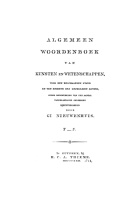 Algemeen woordenboek van kunsten en wetenschappen. F-J, Gerrit Nieuwenhuis