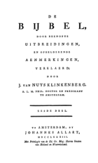 De Bijbel, door beknopte uitbreidingen, en ophelderende aenmerkingen, verklaerd. Deel 6, Jacob van Nuys Klinkenberg