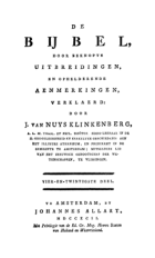 De Bijbel, door beknopte uitbreidingen, en ophelderende aenmerkingen, verklaerd. Deel 24, Jacob van Nuys Klinkenberg