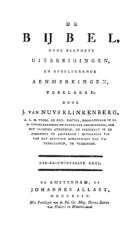 De Bijbel, door beknopte uitbreidingen, en ophelderende aenmerkingen, verklaerd. Deel 26, Jacob van Nuys Klinkenberg