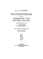 Woordenboek van de volkstaal van Katwijk aan Zee, G.S. Overdiep