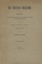 Het kritisch idealisme, B.J.H. Ovink