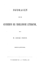 Bijdragen tot de geschiedenis der Nederlandsche letterkunde. Deel 3, Georg Penon