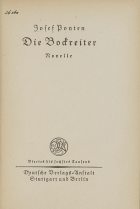 Die Bockreiter, Servatius Josef Ponten