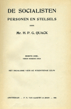 De socialisten: Personen en stelsels. Deel 1: Het socialisme vóór de negentiende eeuw, H.P.G. Quack