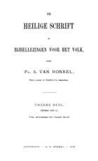 De Heilige Schrift in bijbellezingen voor het volk. Deel 2, Philippus Samuel van Ronkel