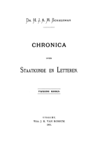 Chronica over Staatkunde en Letteren. Deel 2: 1901, H.J.A.M. Schaepman