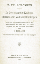 De oorsprong der Kaapsch-Hollandsche volksoverleveringen, F.Th. Schonken