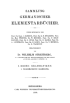 Urgermanische Grammatik, Wilhelm August Streitberg