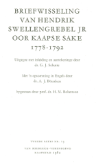 Briefwisseling oor Kaapse sake 1778-1792, Hendrik Swellengrebel jr.