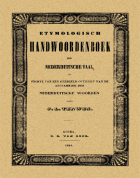 Etymologisch handwoordenboek der Nederduitsche taal, Johannes Leonardus Terwen