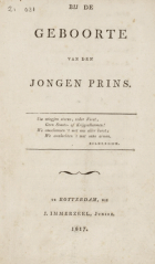 Bij de geboorte van den jongen prins, Hendrik Tollens